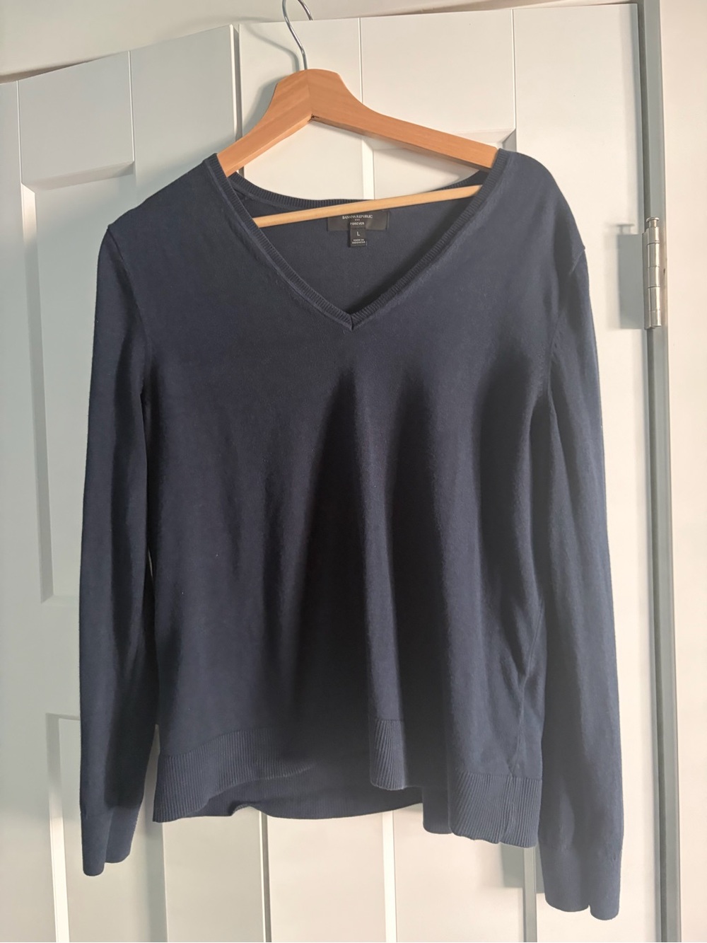 Banana Republic Factory Forever Navy V-Neck Sweater